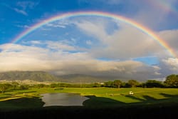 Golf under the rainbow in Maui