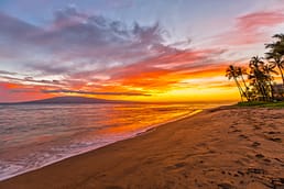 Kaanapali Beach on Maui, Hawaii at Sunset
